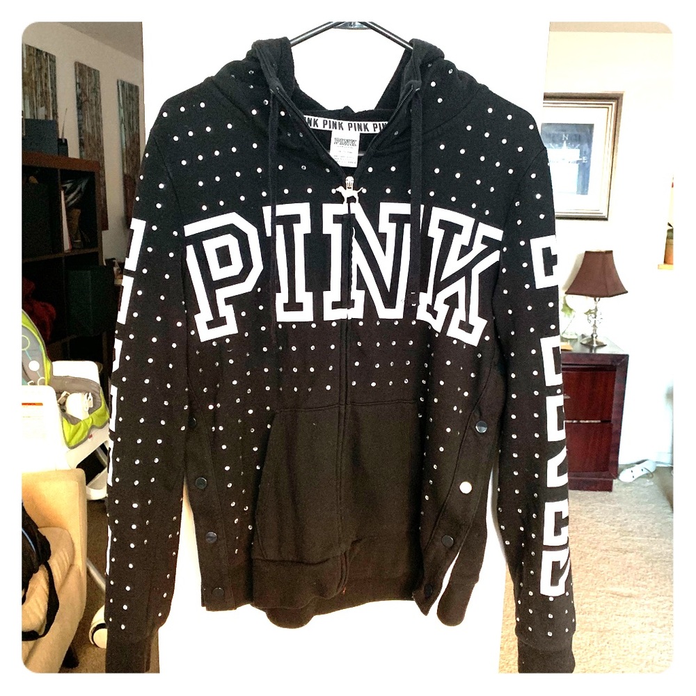 VS PINK Bedazzled Zip-Up Hoodie